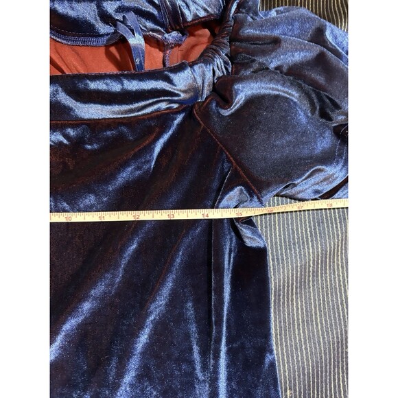 Sugar + Lips Velvet Top Women XS/S Blue Off Shoulder Party Whimsy Goth Y2K - Picture 6 of 8